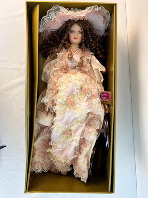 RARE Vintage Hand Crafted Porcelain Doll Collectible Memories Nellie 27" in Box