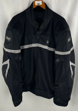Tourmaster Men's Padded Motorcycle Draft Jacket Full Zip Black Mesh Size XL
