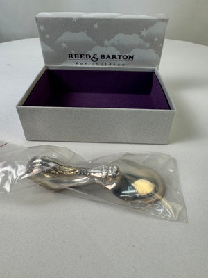 Reed And Barton Silver Plated Curved Baby Children's Spoon Leopard Cat Handle