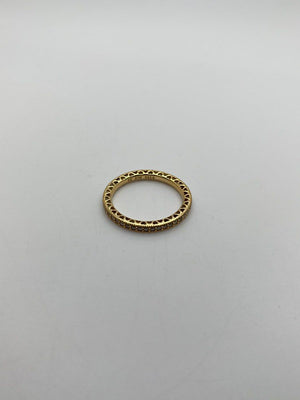 Pandora 14K Yellow Gold Ring 2.4g Radiant Hearts ALE Size 8