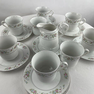 Sango Majesty Cannes #8078 China Cups | Saucers & Creamer Set of 17