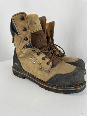Ridgecut Toughwear Men's Tan Waterproof Steel Toe Work Boots Size 10.5W