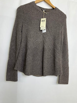 Lucky Brand Brown Sparkle Cashmere Blend Pullover Knit Sweater Women's S NWT