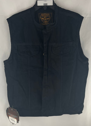 Milwaukee Performance Men's Black Denim Vest W/Handgun Pocket Size L NWT