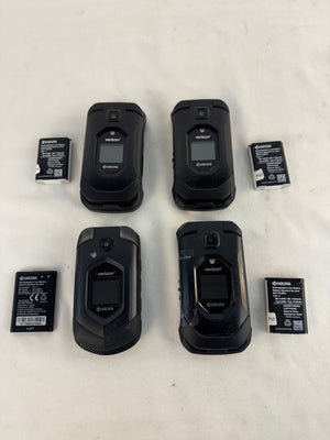 Lot of 4 Kyocera DuraXV Rugged Flip Phones Verizon FOR PARTS/REPAIR E4810 E4610
