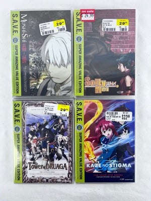 SAVE Anime DVD Lot NEW: Mushi Shi／The Tower Of Druaga／Kaze No Stigma／Solty Rei