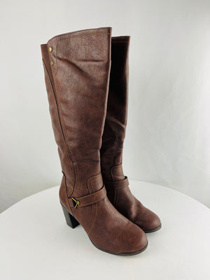 Easy Street 31-0613 Brown Format Knee High Boots Women's 7.5W