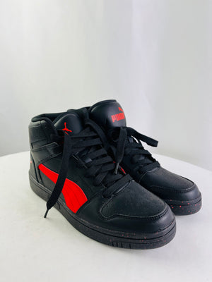Puma Rebound Layup High Top Black/Red Basketball Sneakers Men's 10 | 392984-02