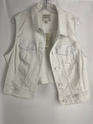 Torrid White Denim Crop Vest Size 2 NWT