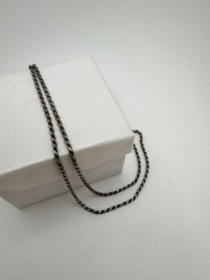 Italy 925 Sterling Silver Necklace 9g Rope Chain Vintage 30 in.