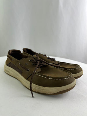 Sperry Convoy Jr. Brown Leather Boat Shoes Size 7M | SCK261771