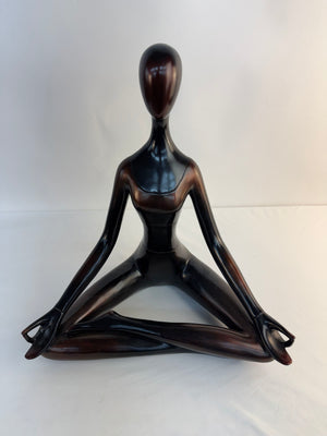 Pier 1 Imports Meditating Yoga Statue Abstract Zen Lotus Pose Sculpture 20"