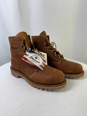 Silverado Steel-Toe Lace Up Work Boot Brown Men's 9 EE Full-Grain Leather