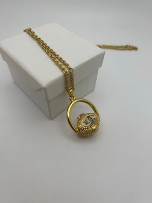 PAI Necklace Nantucket Lighthouse Basket Pendant Lucky Penny Gold Pewter 24 in.