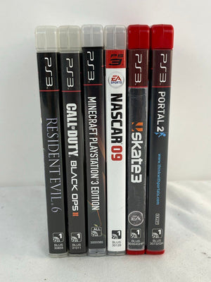 PS3 Game Lot Set of 6 - Minecraft Call of Duty Black Ops II Skate 3 Portal 2