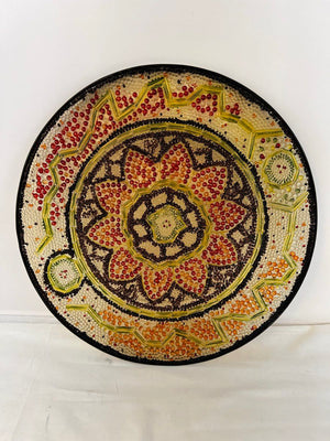 17.75” Decorative Beaded Display Plate - Mandala Charger Indian Style Table Art