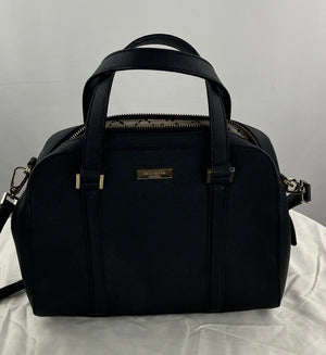 Kate Spade Women's New York Black Leather Top Handle Crossbody Bag Purse