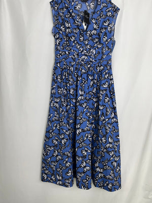 Kate Spade Poplin Bow Butterfly Print Dress Deep Cornflower Size 4 NWT