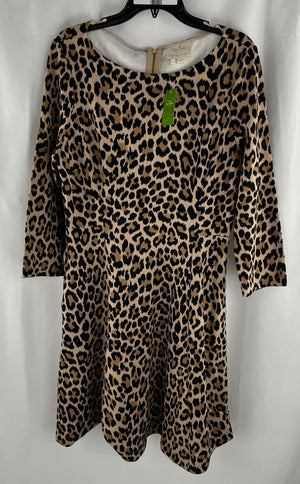 KATE SPADE New York NWT $248 Leopard Print Ponte Stretch Fit Flare Dress Size 14