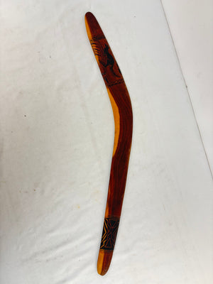 VTG 1986 Traditional Mulga Wood Hunting Boomerang Hand Carved Kangaroo Australia