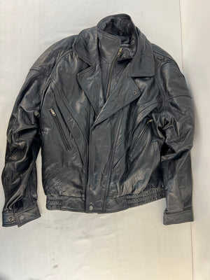 Vintage Wilsons Leather Jacket XL Black Thinsulate Bomber Biker Moto 80s 90s