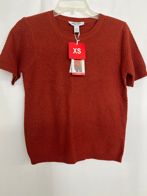 Nine West Soft Honeycomb Knit Spring Sweater Brown Women XS NWT Old Money