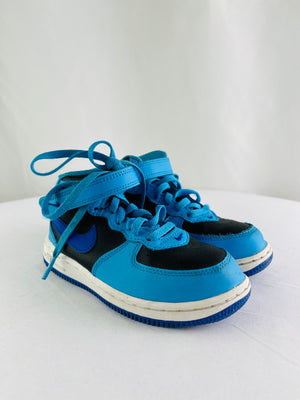 Nike Force 1 Mid LE TD Blue Lightning/Black Sneakers Boys 10C | DH2935-400