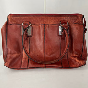 Wilson's Leather Large Red Laptop Messenger Tote Bag