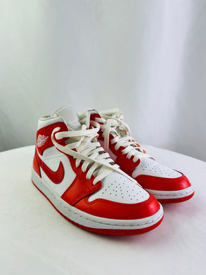 Nike Air Jordan 1 Mid Habanero Red Basketball Sneakers Womens 8.5 | BQ6472-116