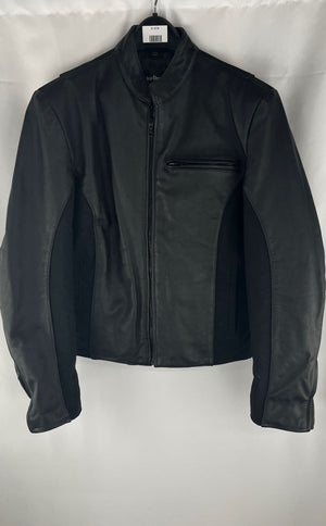 Harley Davidson Women's Black Leather/Nylon Lined Motorcycle Jacket Size 36