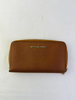 Michael Kors Jet Set Travel Large Continental Wallet Tan Saffiano Leather