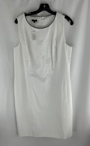 Talbot Women White Scoop Neck Sleeveless Dress Black Trim Size 16P NWT MSRP $159
