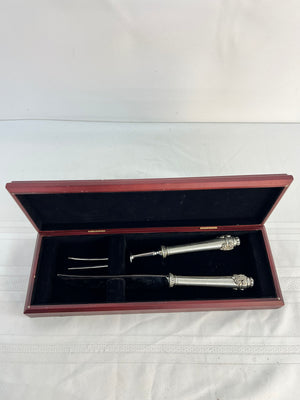 Sheffield Vagabond House Medici Solid Pewter Handle Forged Carving Set 12" Long