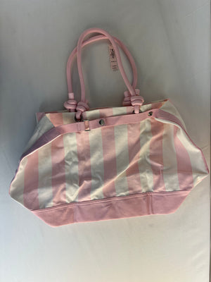 Victoria's Secret Heritage Stripe Rope Handle Tote Bag Pink White Weekender