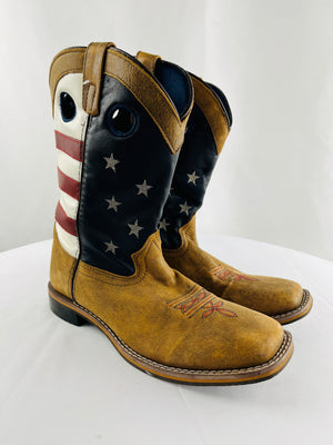 Smoky Mountain Boot Company Stars & Stripes Leather Western Boots Women's 6.5R