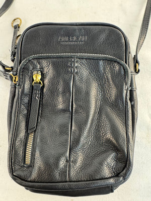American Leather Co Cleveland Mini Bag Black Pebbled Leather Crossbody