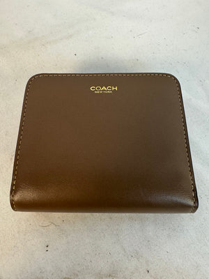 Coach Maple Leather New York Billfold Wallet Brass CW564 Brown Bifold Small