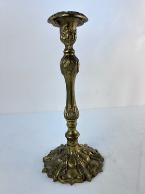 Vintage Ornate Solid Brass Candlestick Holder 12" Rococo Revival India