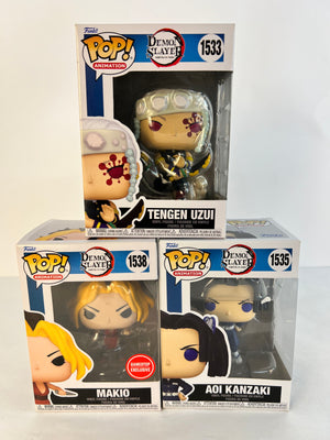 Funko Pop Demon Slayer Set of 3: Tengen #1533, Aoi #1535, Makio #1538 GameStop