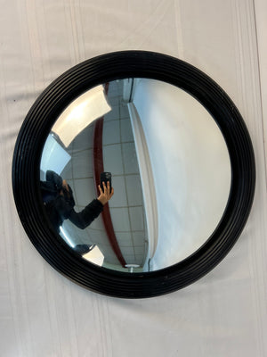 Pottery Barn Madison Essex Black Reeded Convex Mirror 24" Federal Butler Vtg