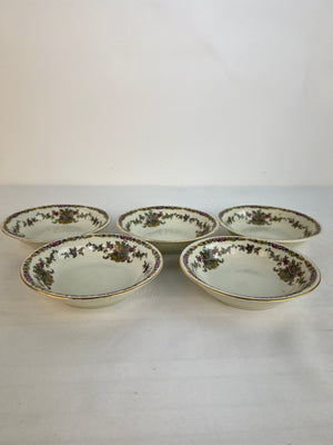 Epiag 9517 Fruit/Dessert Sauce Bowl Czechoslovakia China Floral Vintage Set of 5