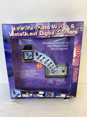 Sealed NEW VistaQuest V700 7MP Digital Camera & WristVu Photo Watch Bundle Y2K