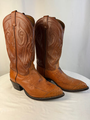 Vintage Tony Lama CY907 Men's 9 EE Cowboy Boots Brown Leather Western