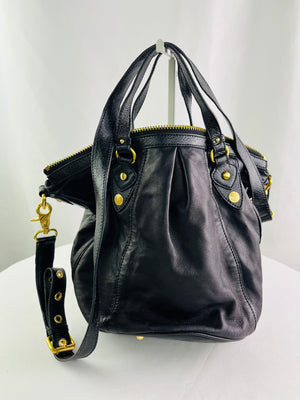 Cynthia Rowley Black Ultra Soft Leather Satchel Crossbody