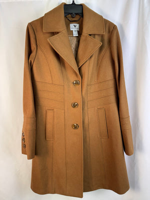 Worthington Single Breasted Wool Blend Tan Trench Coat - Women's Large