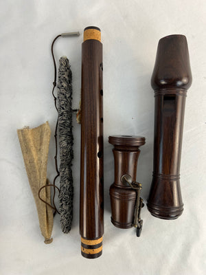 Küng Kung Superio Tenor Recorder Wood Dark Finish w/ Case Cleaning Rod