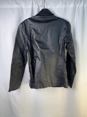 Metrostyle Black Leather Jacket 90's Vintage - Women's 8T 35 in. Chest