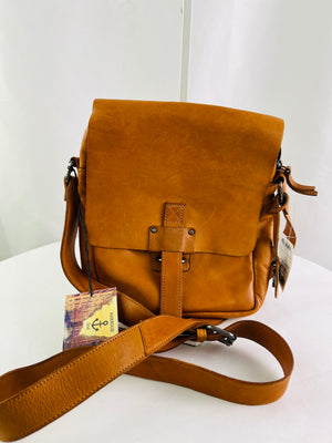 Harbour 2nd Tan Leather Small Crossbody Messenger Bag Anchor NWT Boho Nautical
