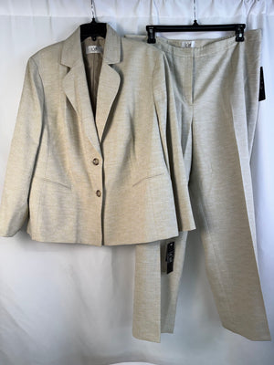Le Suit Wheat/tangerine 2 Pc Suit - Size Women's XX-Large + Crosshatch