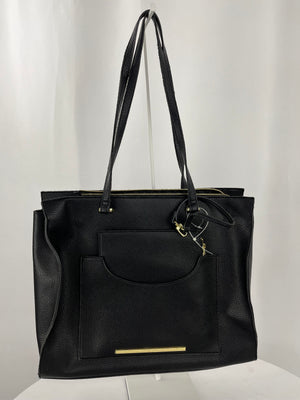 Steve Madden Black Full Zip Shoulder Bag with Outside Pocket and Wristlet Pouch